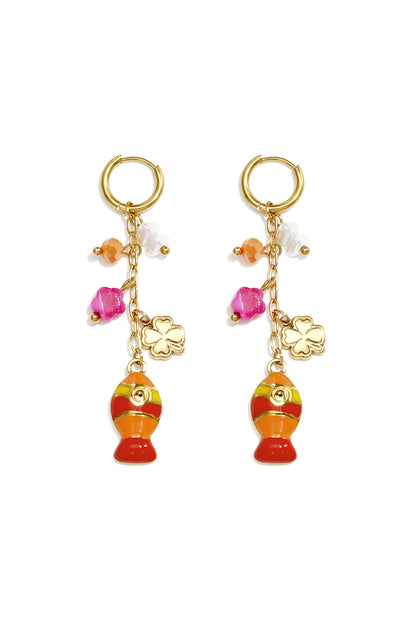 Ohrhänger aus Edelstahl, Fischmotiv, Urlaubs- und romantische Serie, Damenschmuck