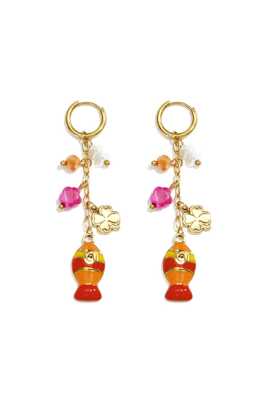 Ohrhänger aus Edelstahl, Fischmotiv, Urlaubs- und romantische Serie, Damenschmuck